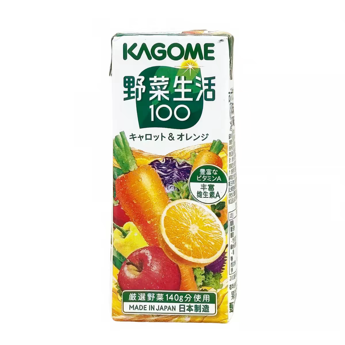 临期特价日本进口可果美野菜生活胡萝卜和橙芒果风味果蔬汁200ml