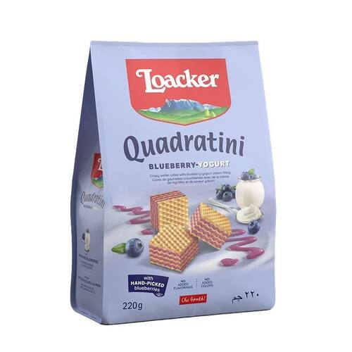 临期特价 Loacker奥地利进口莱家威化饼干蓝莓味220g袋装休闲零食