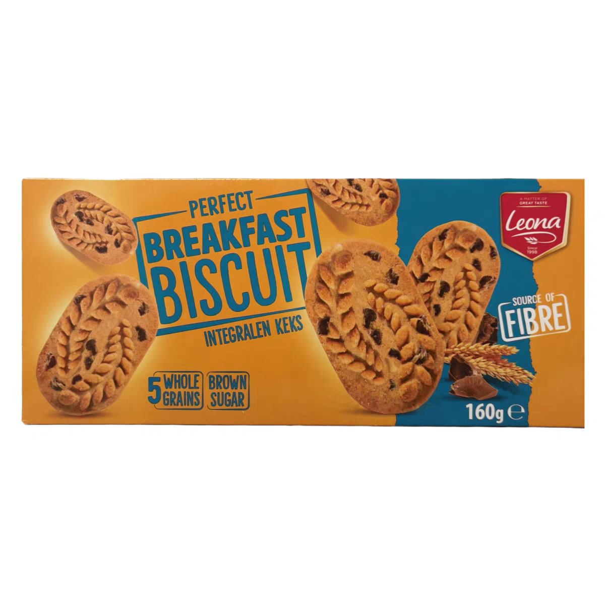 临期特价进口莉安纳早餐谷物巧克力粒饼干160g休闲追剧零食小吃