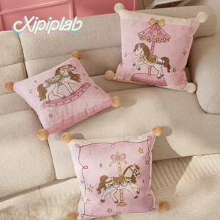 xipiplab奶油风家用客厅沙发抱枕车载靠枕腰枕办公室午休靠背靠垫