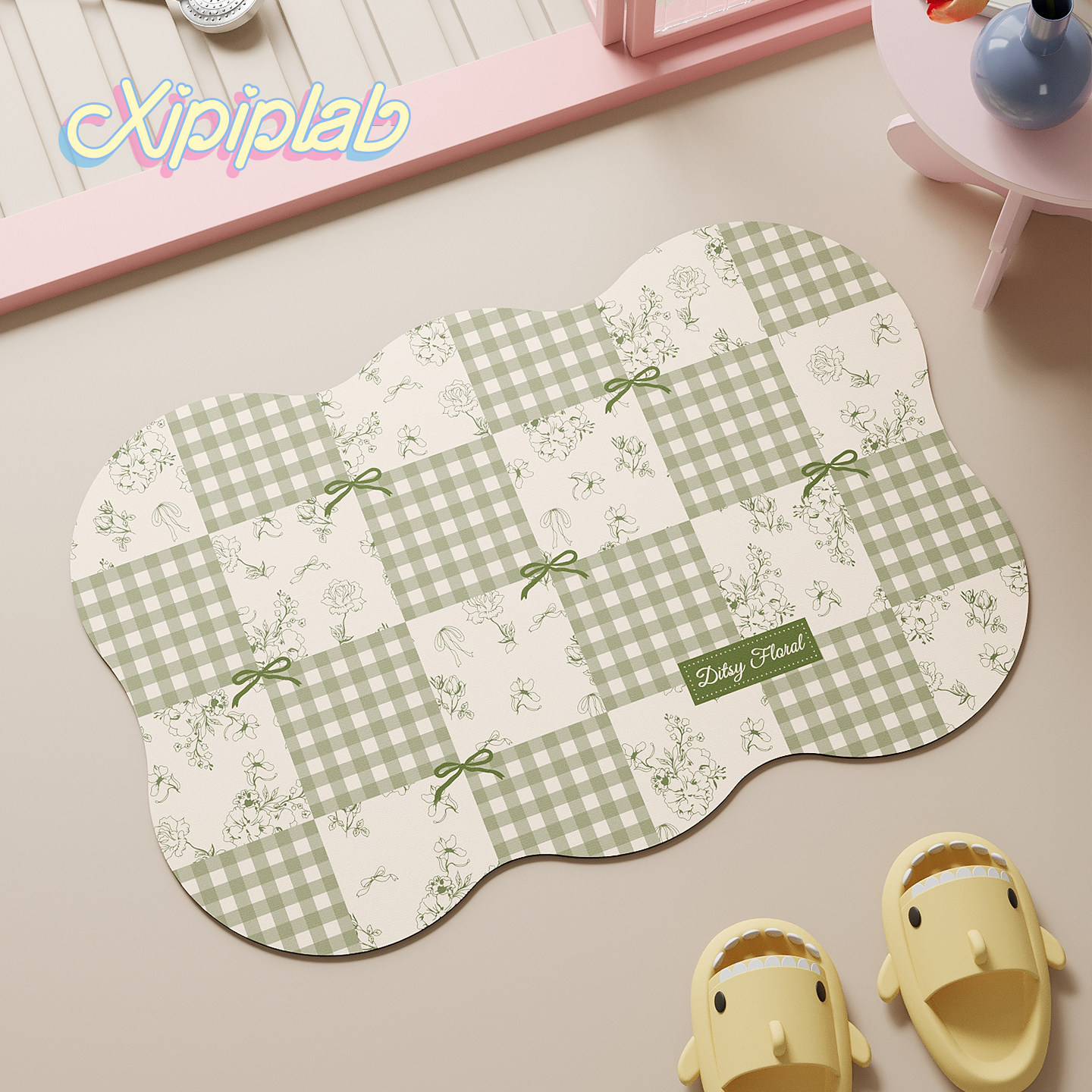 xipiplab卡通可爱家用浴室垫吸水防滑卫生间厕所门口脚垫洗漱台垫,居家布艺,家用脚垫,淘宝优惠券,粉丝福利购,淘宝优惠卷