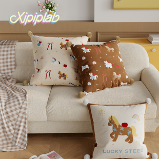 xipiplab奶油风家用客厅沙发抱枕车载靠枕腰枕办公室午休靠背靠垫