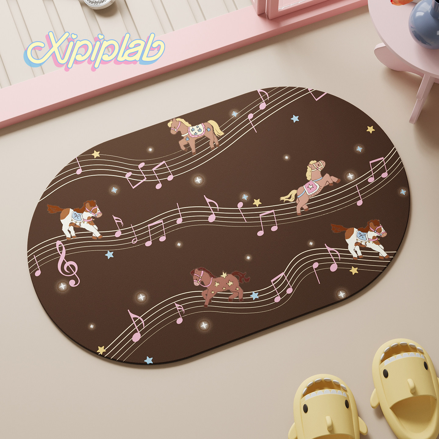 xipiplab卡通可爱家用浴室垫吸水防滑卫生间厕所门口脚垫洗漱台垫,居家布艺,家用脚垫,淘宝优惠券,粉丝福利购,淘宝优惠卷