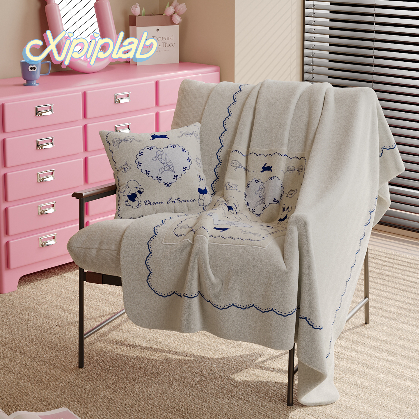 xipiplab抱枕毯子二合一午睡两用被子靠垫办公室折叠毯车载靠枕毯