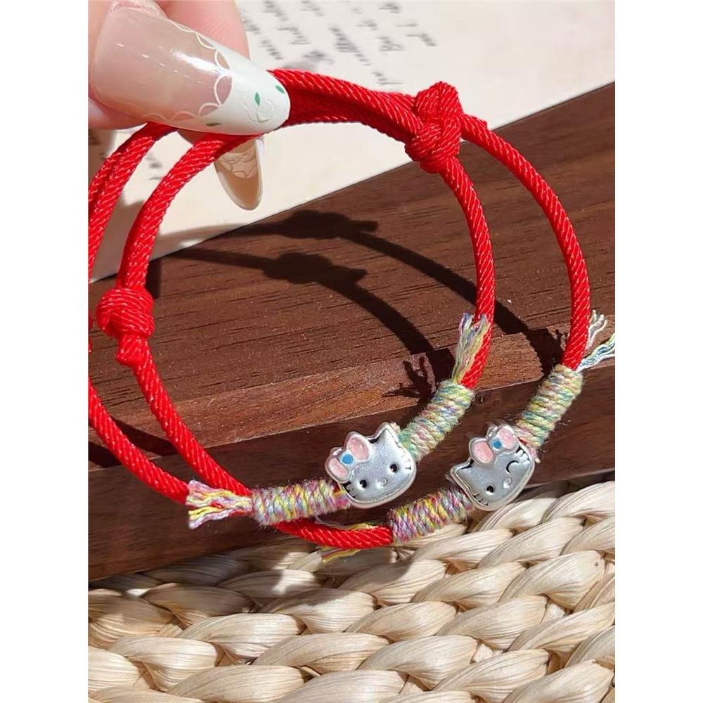 立大福足银kt猫纯银小红
