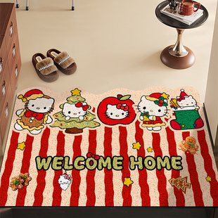 卡通hellokitty地垫入户门垫丝圈进门口防滑脚垫除尘耐脏入门地毯