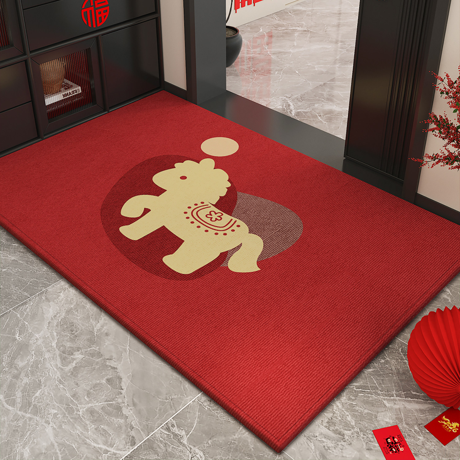 喜庆入户门地垫进门防滑垫2026新款马年脚垫子玄关加厚入户地毯,居家布艺,入户地垫,淘宝优惠券,粉丝福利购,淘宝优惠卷