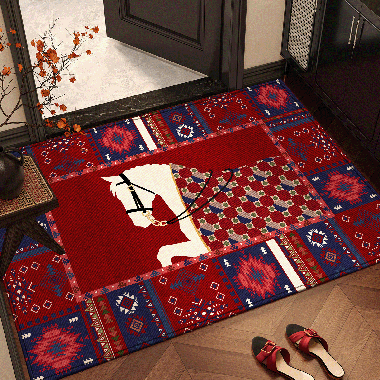 新年入户门地垫马年红色喜庆大门口新款脚垫耐脏免洗乔迁玄关地毯,居家布艺,入户地垫,淘宝优惠券,粉丝福利购,淘宝优惠卷