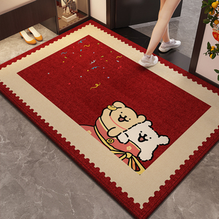 新年喜庆入户门地垫家用脚垫2025新款 免打理地毯红色结婚玄关防滑