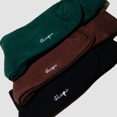 【折扣】ILLUPO经典英伦三双套装纯色波点中筒正装西装袜双旦礼物