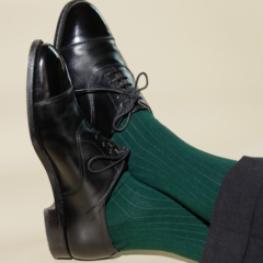 【折扣】ILLUPO 意大利经典正装袜纯色坑纹加厚中筒袜西装商务袜