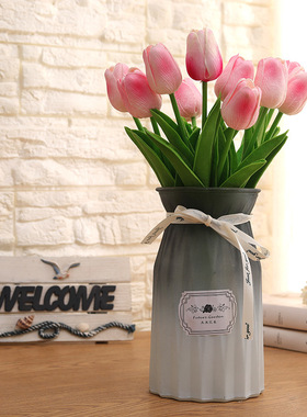 郁金香仿真花高档pu单支白色假花ins北欧风卧室内客厅装饰摆设件