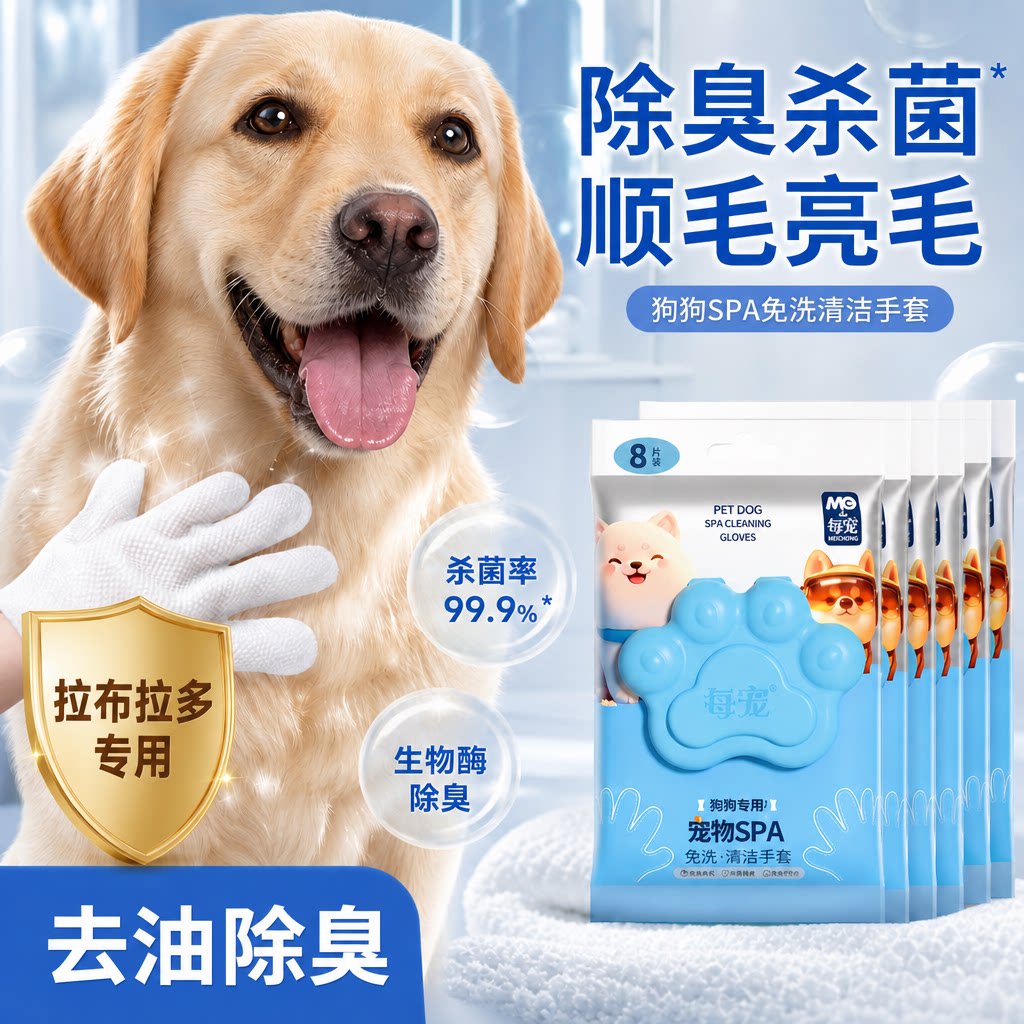 拉布拉多狗狗免洗手套杀菌去体味