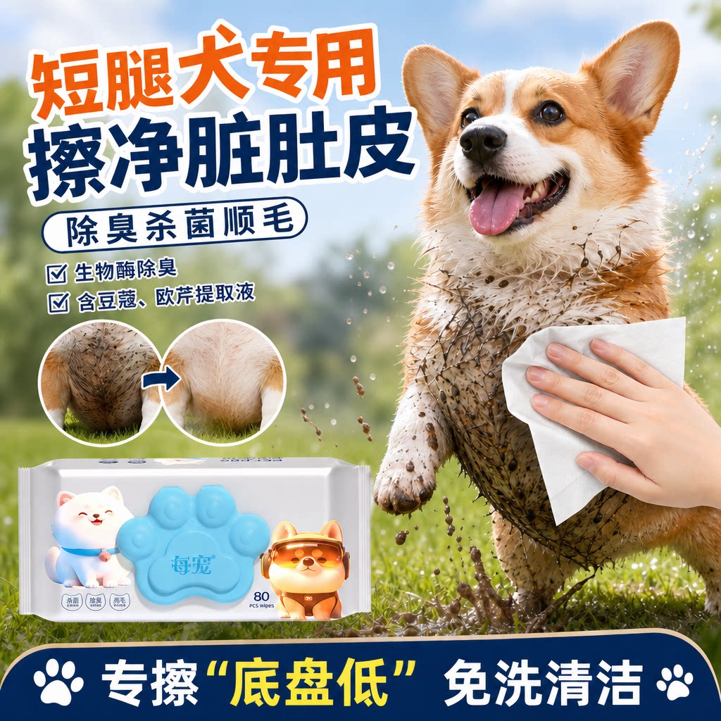 狗狗清洁湿巾生物酶除臭清洁去污