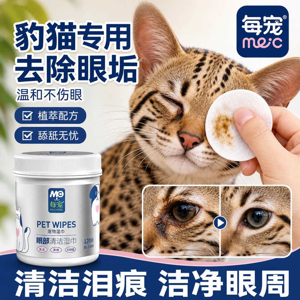 猫咪眼部清洁湿巾温和去眼垢眼屎