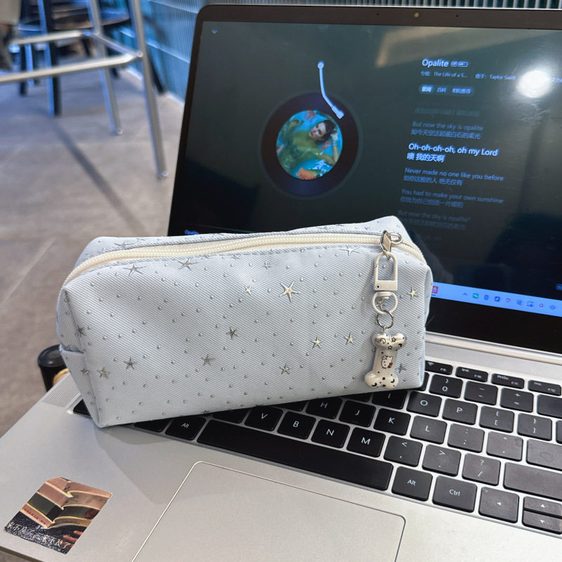韩系ins风星星笔袋简约帆布