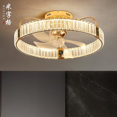 水晶卧室风扇灯吸顶灯2025年新款