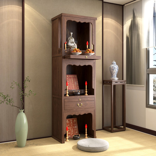 实木神台柜三层佛龛新中式立柜客厅供桌现代简约地主祖先神龛家用