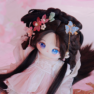 现货棉花娃娃20cm适用假发包古风发髻头箍仙女花市灯如昼原创正品