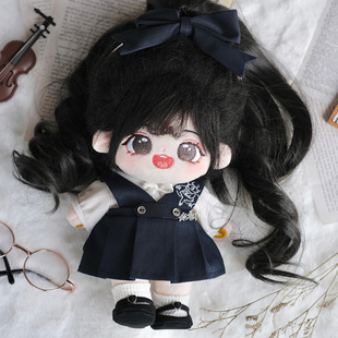 原创20cm棉花娃娃现货铜板板裸娃炸毛娃公仔女孩玩偶娃用马尾可爱