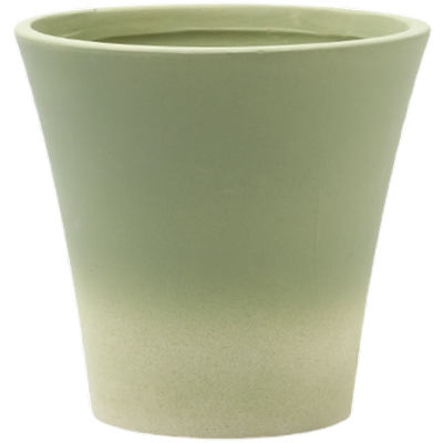 简约渐变绿圆形素烧陶瓷花盆带托