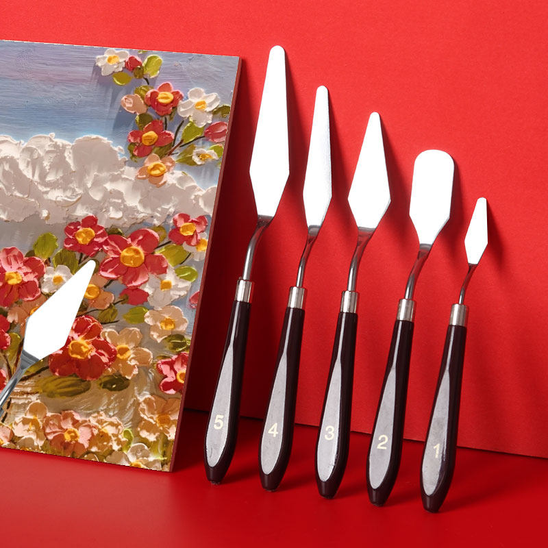 油画棒刮刀美术丙烯水粉颜料专业绘图套装工具铲子软性铲刀调色刀挑刀