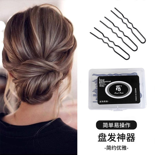 U型夹发插简便盘发加粗款盒装