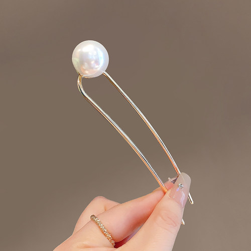 u型发簪金属法式大颗珍珠镶嵌