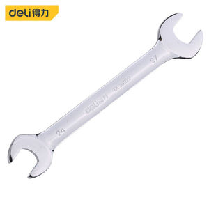 得力（deli）开口扳手5.5x7-50x55mm铬钒钢加厚双头呆板手两用双