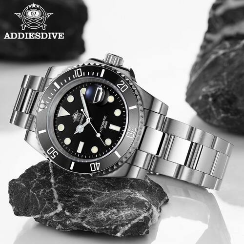 addies石英机芯商务百搭男士手表男防水手表指针式钢带腕表时尚