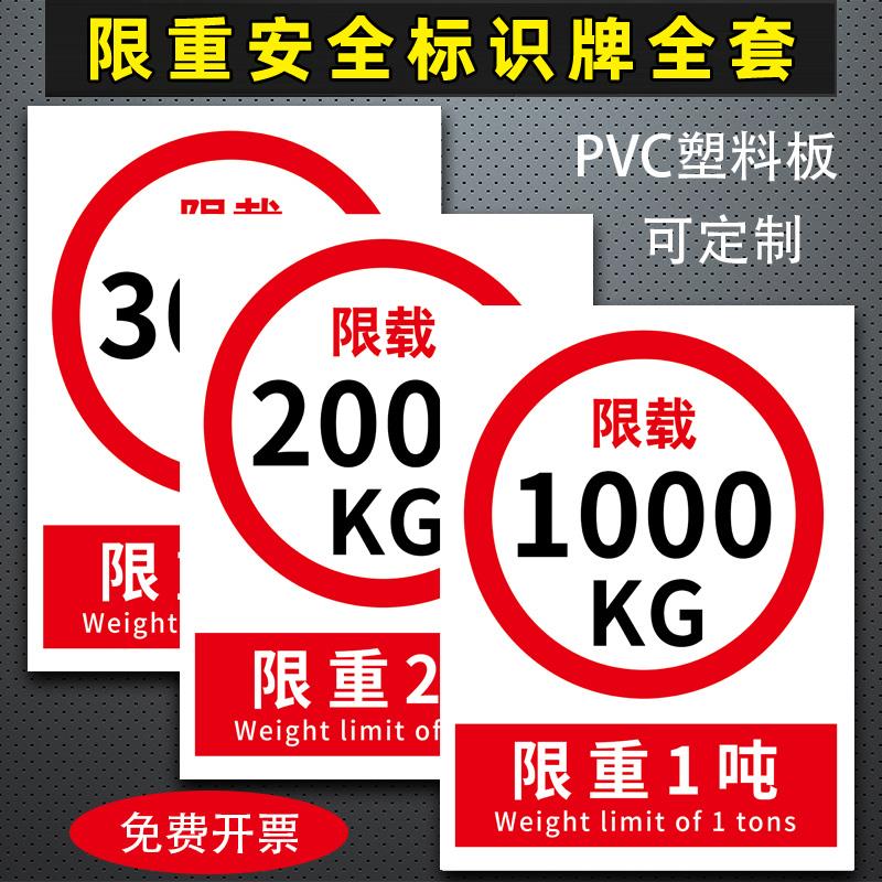 限载标志牌限重标识牌电梯限重限载标识重量2吨3吨禁止货梯限速5公里标志牌限高标识警示牌标语贴纸指示