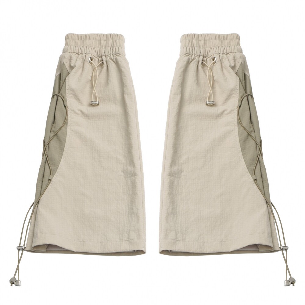 thumbnail for [Wilderness Narrative] Mountain system light and breathable khaki embroidered elongated suspender skirt design set