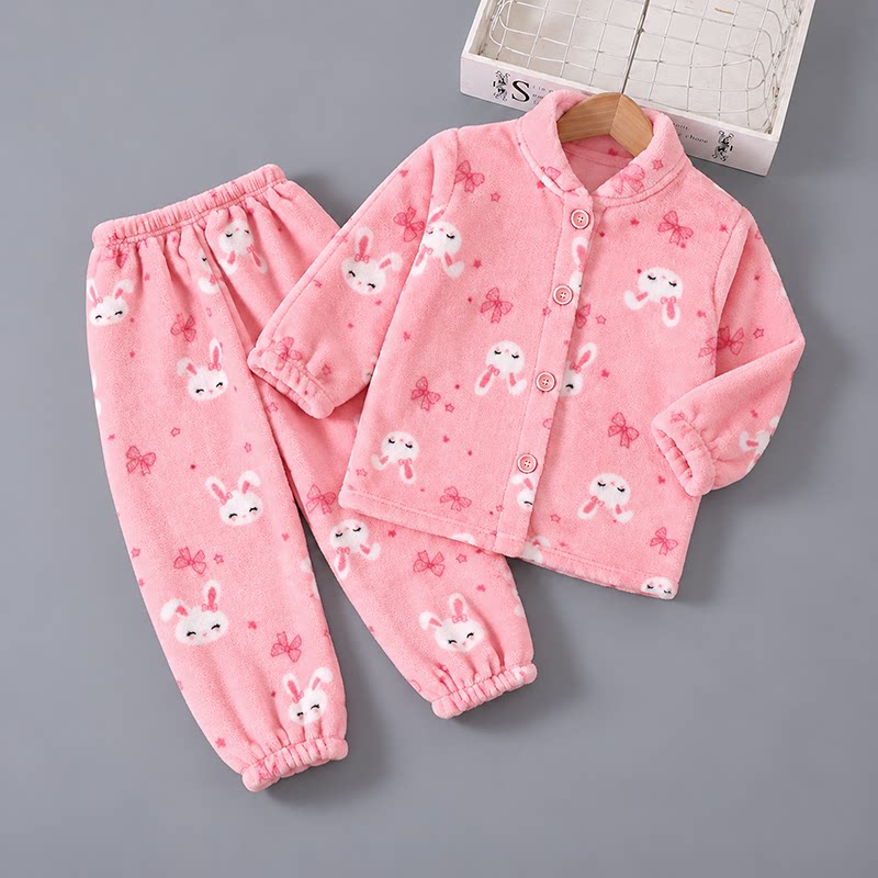 秋冬法兰绒家居服睡衣