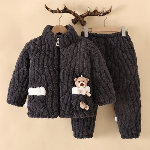 冬季男童女童珊瑚绒睡衣