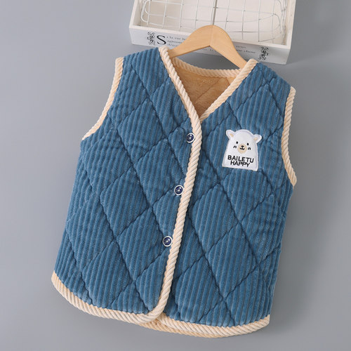 儿童三层加厚夹棉马甲冬季