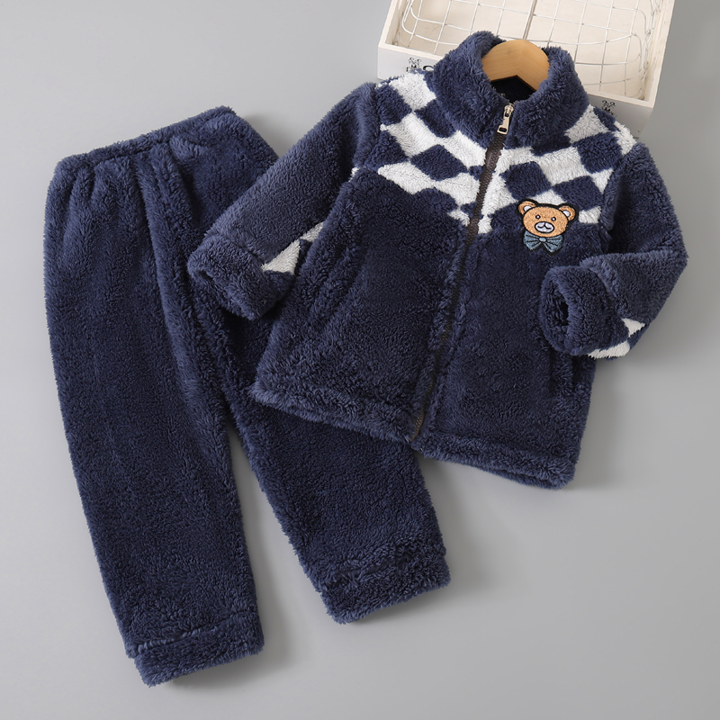 儿童珊瑚绒睡衣秋冬季