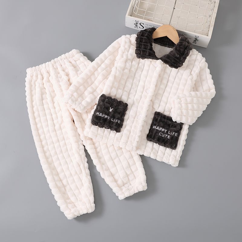 秋冬儿童法兰绒家居服