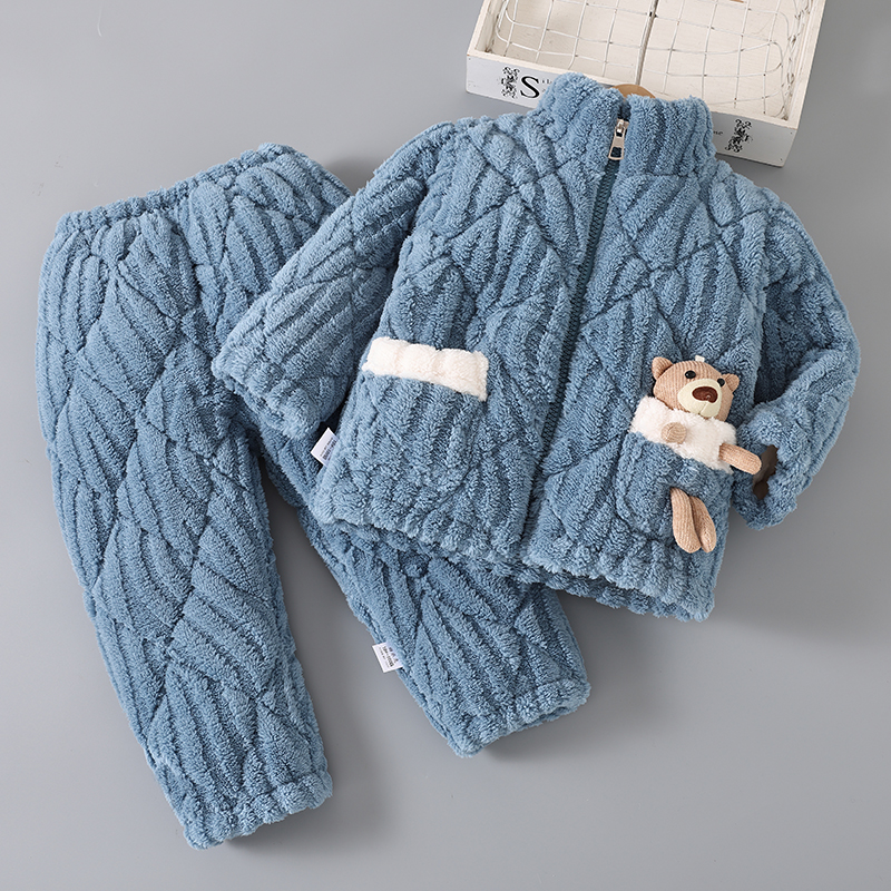 冬季男童女童珊瑚绒睡衣