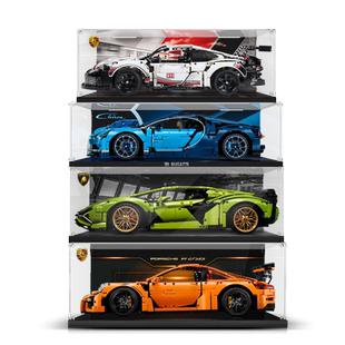 pop适用乐高赛车兰博基尼保时捷911布加迪法拉利亚克力防尘展示盒