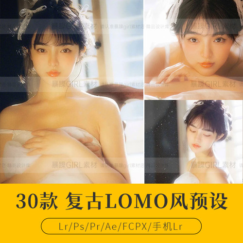 lr预设ps滤镜pr复古写真胶片LOMO预设LR人像朦胧VN 手机人像视频