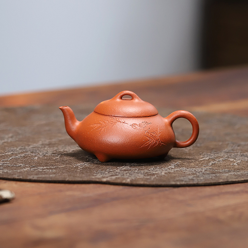 【汉棠石瓢】宜兴 吕容 红皮龙 150cc 全手工壶