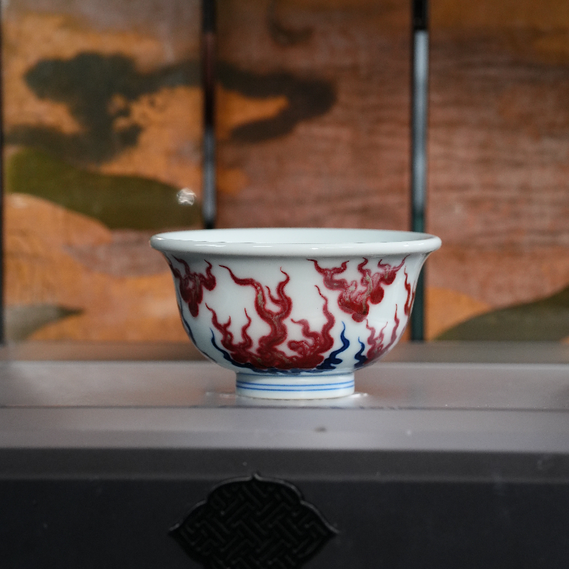 红丰窑丨九紫离火压手杯 容量80cc，直径9cm，高度5cm左右