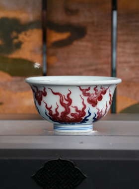 红丰窑丨九紫离火压手杯主人杯容量80cc，直径9cm，高度5cm左右