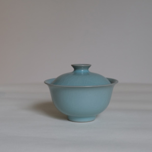 饮古观青大盖碗景德镇汝瓷茶具女士个人专用高端跑茶杯工具茶具