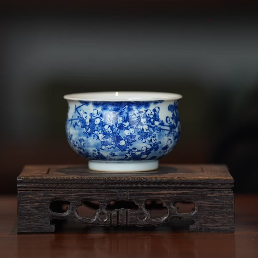 占春生窑景德镇百子炉式杯男士高端个人专用陶瓷主人单杯2025新款
