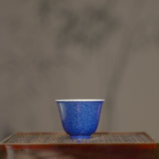 逸古堂 | 洒蓝花神杯 65ML 景德镇陶瓷纯手工手柴窑绘茶杯茶具