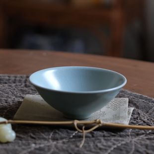 饮古观青斗笠主人杯景德镇汝瓷茶具女士个人专用2025新款高端