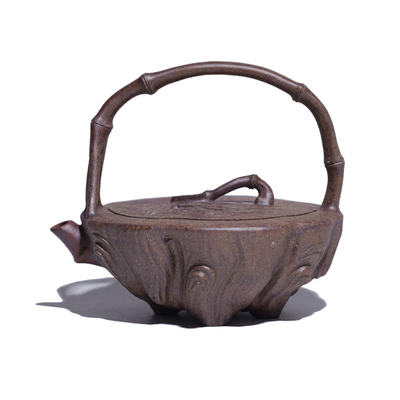 大吉羊柴烧宜兴壶手工茶壶 本山绿泥 清欢提梁 140ml徐雅