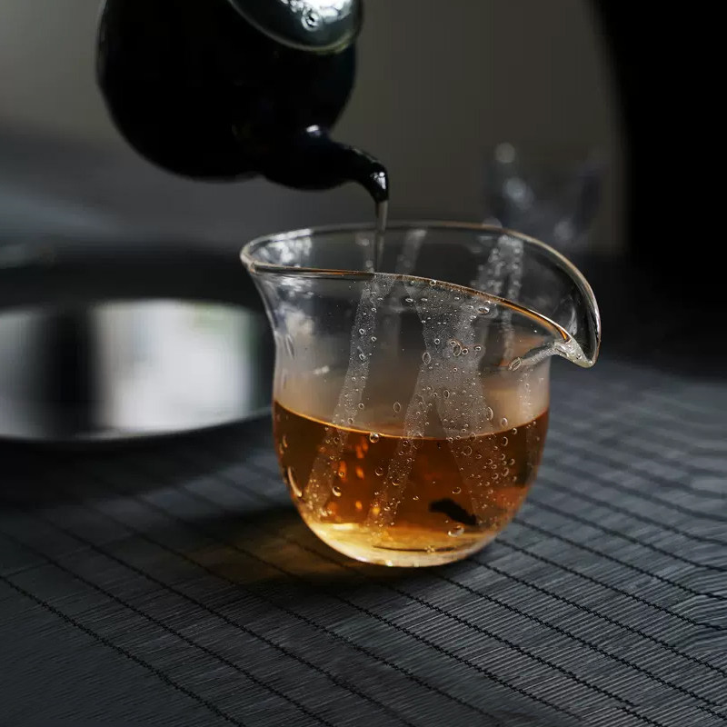 瓷泡泡非白系列公道茶杯手作耐热玻璃公道杯中式功夫茶具玻心璃语