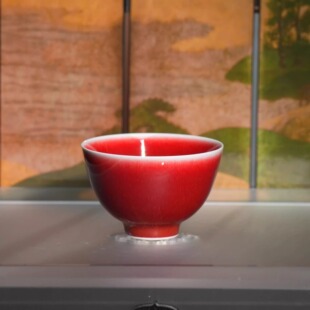 逸古堂郎红鸡心杯景德镇陶瓷压手主人杯女士个人专用2025新款高端